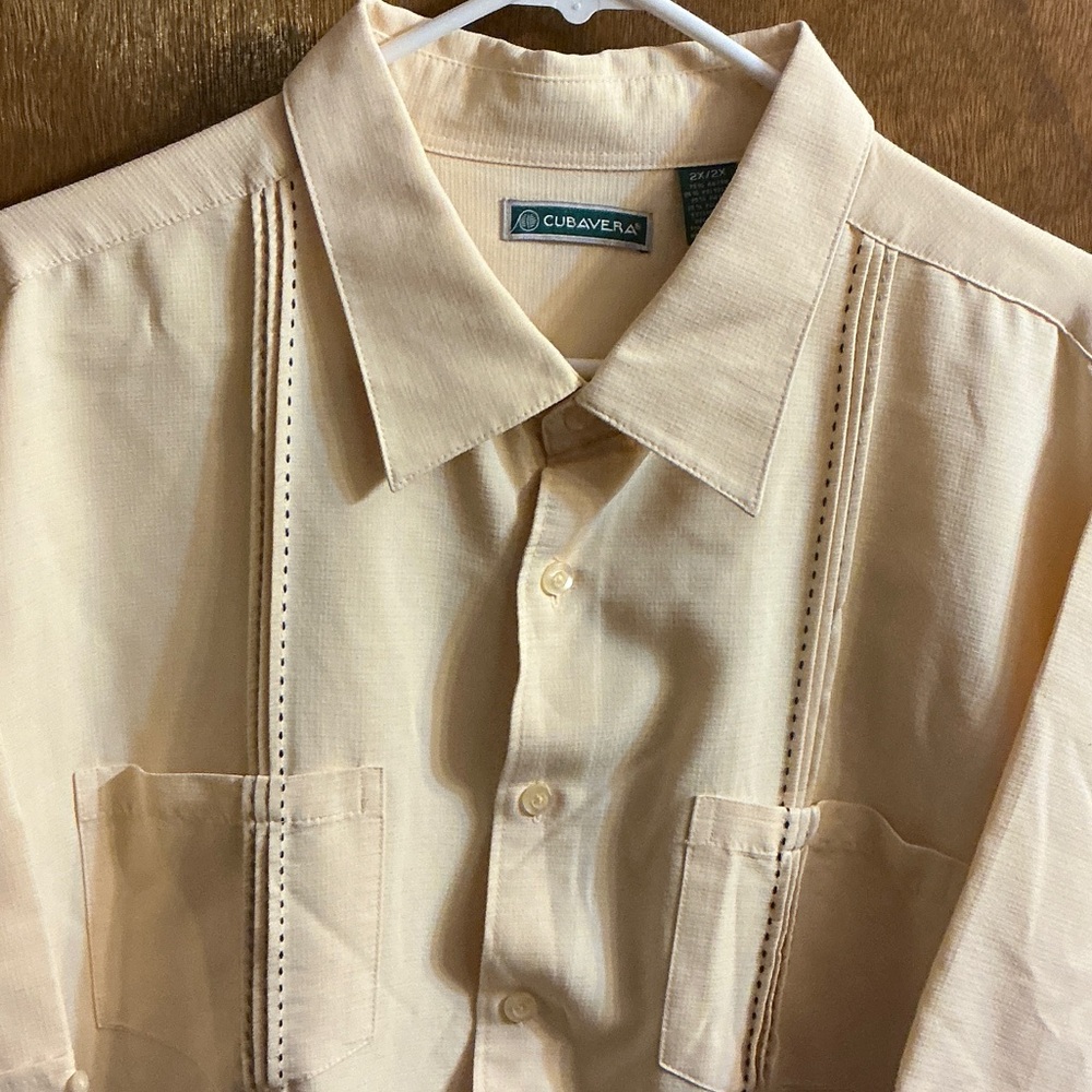 Cubavera Light Tan Button-Up Shirt